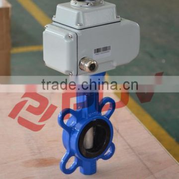 Wafer type epdm seat electric actuator butterfly valve