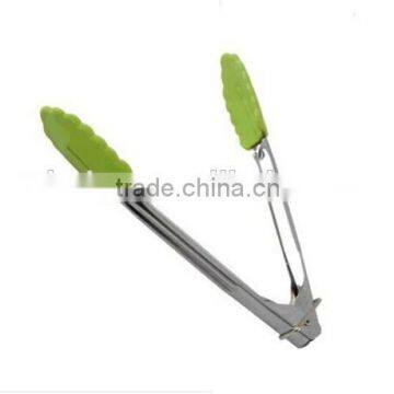 Durable Promotional BBQ Kitchen Gadget Silicone Gripper Tongs Green Nylon+stainless Steel Tongs photo-2