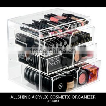 Wholesale Four tiers acrylic drawer storage orgainzer for the cosmetic deco organizer clear