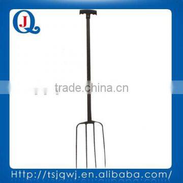 Farm and garden digging fork with wooden handle