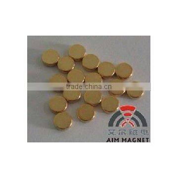 12mm diameter x 2mm thick gold plated disc magnet