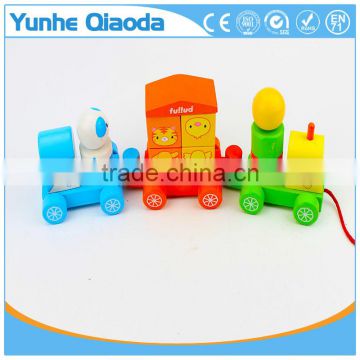 colorful Wood stocking Train Toys colorful animation Blocks Education Gift