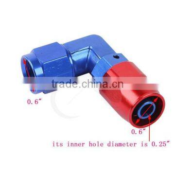 6-AN 90 DEGREE OIL/FUEL/GAS FLUID LINE HOSE END FITTING SWIVEL ALUMINUM ADAPTER