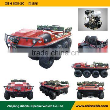 XBH 8X8-2C Diesel-engine vehicle transportation cart 8 wheels All-terrain Amphibious Vehicle anfibio ATV