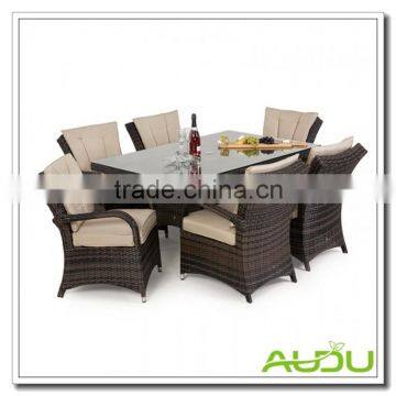 Audu Rattan LA Rectangular 6 Seater Set with Cushion