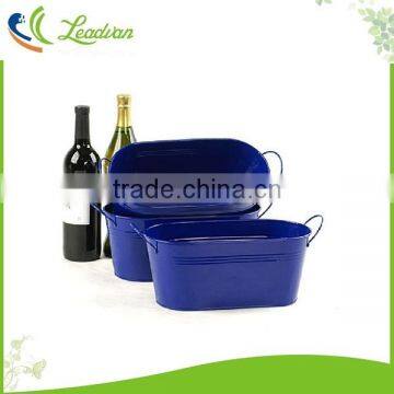 Custom unique large oval tin metal ice bucket