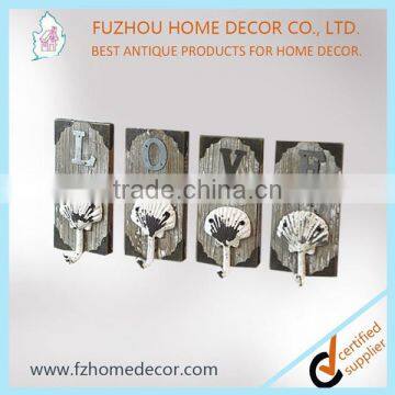 2016 Antique Wooden Wall Coat Hooks With Metal Letter photo-3