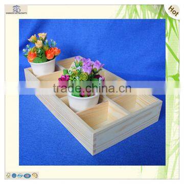 High Quality Eco-friendly Cuboid Shape Waterproof Pine Wooden Tray photo-4