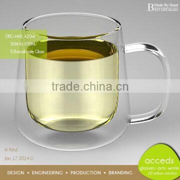 Unique Shaped Coffee Tea Double Wall Milk Glass Cup photo-5