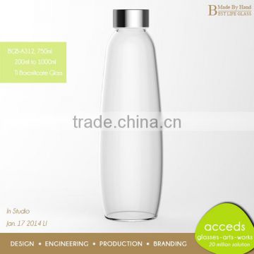 Personalized Healthy Borosilicate Glass 750ml Travel Bottle