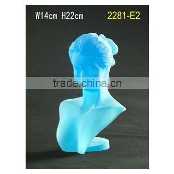 Clear resin Lady bust jewelry display