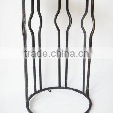 RH-4735 Gramercy Metal Sofa Side Table Wood Top Round Table photo-3