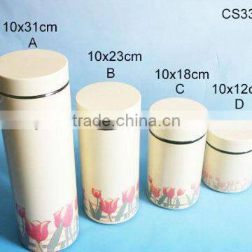 cylinder stainless steel coating glass jar for canning