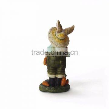 Garden Bunny Farmer Rabbit Resin Statue With Carrot photo-4