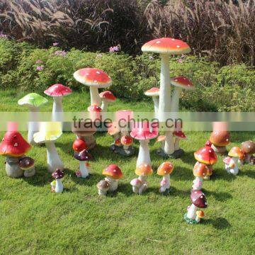 Artificial Ladybug Fairy Mushroom Statue for Garden Decor photo-6