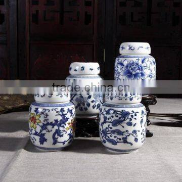 Chinese Style Blue and White Antique Chinese Cremation Urn photo-5