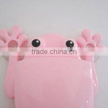 Frog Shaped Sucker Type Bathroom Storage Rack Plastic Toothbrush Holder photo-2