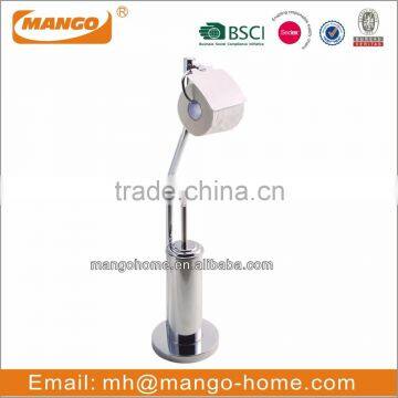Free Standing Stainless Steel Toilet Brush and Toilet Roll Holder photo-4