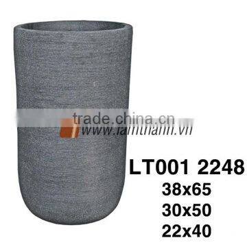 Terracotta Black Round Scratch Flower Planter