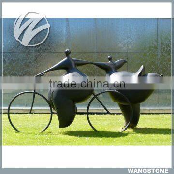 Garden art design outdoor decoration bronze bicycle sculpture