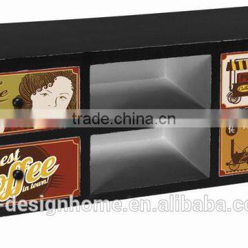 WOODEN TV TABLE W/4 DRAWERS