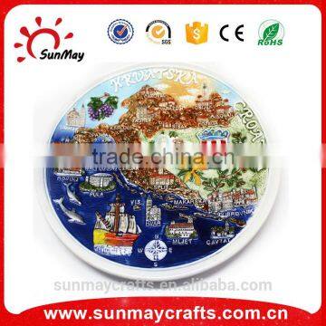 Wholesale custom 3D country Croatia souvenir ceramic plate for sale