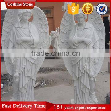life size beautiful white marble angel statue