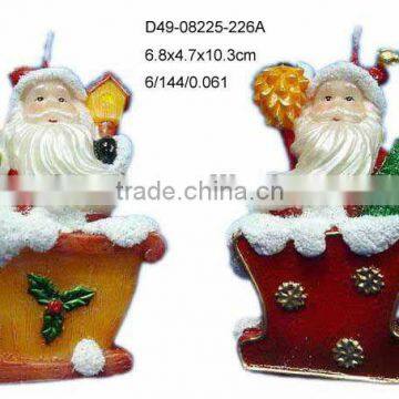 Santa on sled shaped candles wholesale