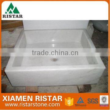 Beautiful square white marble stone bathroom basins and stone sinks RST-SB026