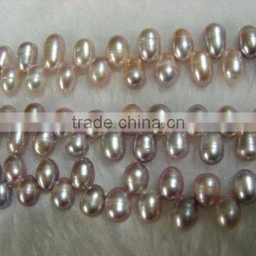 AA 16 inches 9-10mm purple raindrop shape freshwater pearl strand