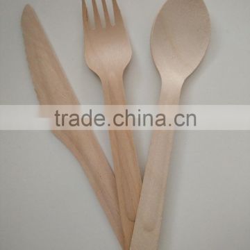 wood disposable cutlery set with different size and style