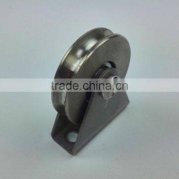 1.5 Inch Rope Pulley Diameter 40mm Thickness 8mm Bearing 635ZZ Groove "U" With Outer Support ITEM:408PCR-304 Stainless photo-3