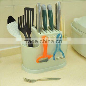 Non-toxic Plastic Kitchen Utensils /tool Holder Flatware Organizer , tableware tool storage rack