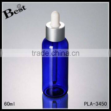 60ml blue pet dropper bottle cosmetic container pet dropper bottle wholesale