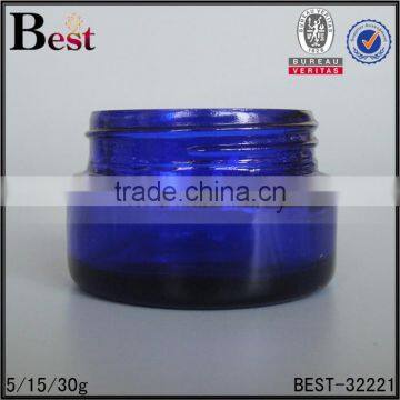 5g 15g 30g Hot Products Small Cosmetic Jar Blue Glass Cream Jar With Black Plastic Lid China Suppliers photo-3