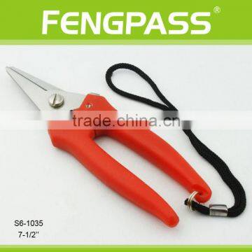 S6-1035 7-1/2 inch Plastic handle with Stainless Steel easy to lock garden scissors