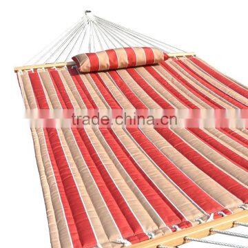 200x140cm Outdoor Deluxe Stripe Quilted Double Hammock