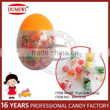 Fruit Flavor Soft Candy/ Fruit Flavor Cystal Candy in Egg Jar