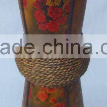 Handmade bamboo flower stand with printing home deco flower vase vase