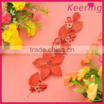 Newest red flower hair decoration designs for hair wholesale WHD-001