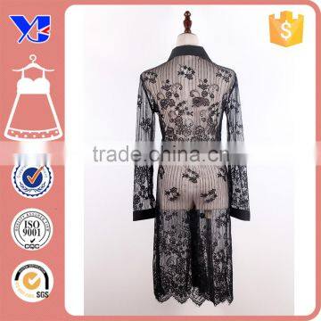 Loosely Over the Body Elegant Floral Pattern Hot Transparent Maxi Lace Wear photo-2