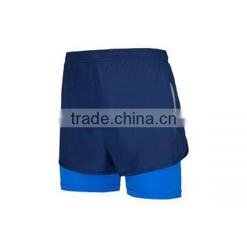 Polyester Spandex Two Layer Men Running Shorts photo-2