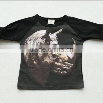 Black Raglan Long Sleeve t Shirt With 3D Printing for Children photo-3
