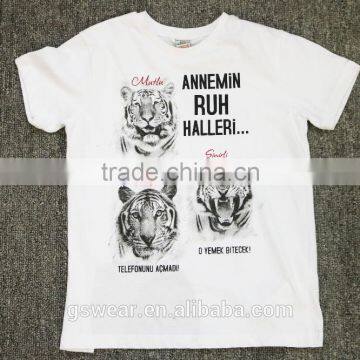 2017 New Product Summer Fashion Children Printing Clothes White T-shirt