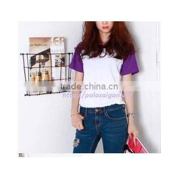 Women Blank t - Shirt 3/4 Sleeve Raglan Baseball, 100% Cotton