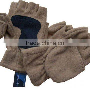 polar fleece fingerless glove with pad