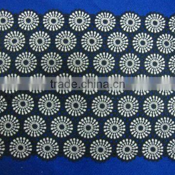 100% cotton crochet circle flower pattern fabric