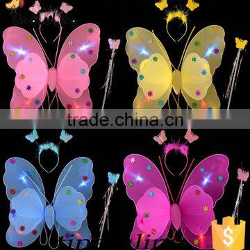 new fashion led butterfly fairy wings 3pcs cheap sets holidays decorations