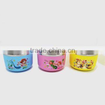 2017 Wholesal fashion style cheap stainless steel baby bowl heat resistance baby feeding bowl
