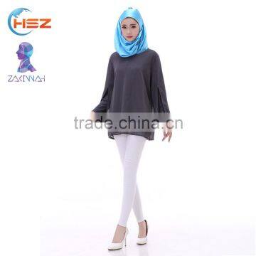 Zakiyyah 5517 China Supplier Ethnic Islamic Short Blouse Kaftan Tops Abaya for Malaysia Women Thick Chiffon Clothing